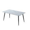 Tavolo Mila 140x80 top ceramica effetto marmo bianco lucido