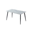 Tavolo Mila 140x80 top ceramica effetto marmo bianco lucido