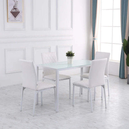 Tavolo-Moderno-Rettangolare-Struttura-in-Metallo-e-Piano-in-Vetro-Temperato---Bianco-JH3835-479WTJH3
