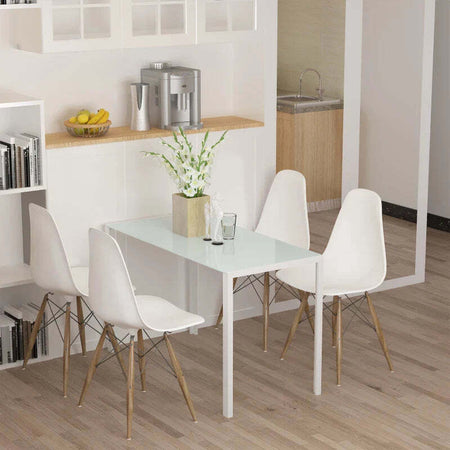 Tavolo-Moderno-Rettangolare-Struttura-in-Metallo-e-Piano-in-Vetro-Temperato---Bianco-JH3835-479WTJH3