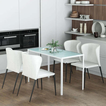 Tavolo-Moderno-Rettangolare-Struttura-in-Metallo-e-Piano-in-Vetro-Temperato---Bianco-JH3835-479WTJH3