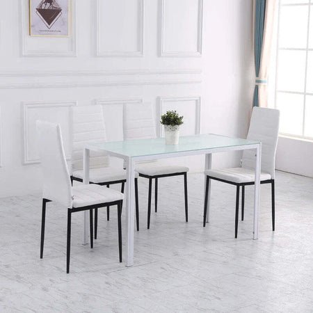 Tavolo-Moderno-Rettangolare-Struttura-in-Metallo-e-Piano-in-Vetro-Temperato---Bianco-JH3835-479WTJH3