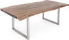 Tavolo Osbert rettangolare, con gambe in acciaio, piano in legno di acacia, stile moderno Casa e cucina/Arredamento/Sala da pranzo/Tavoli da sala da pranzo Decor Space - Altamura, Commerciovirtuoso.it