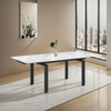 Tavolo Antares con gambe in metallo e piano in marmo, design moderno, 140/200 x 90 x h 76 cm