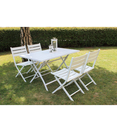 Tavolo pieghevole "Copacabana" per esterno e giardino, in alluminio da 130 cm