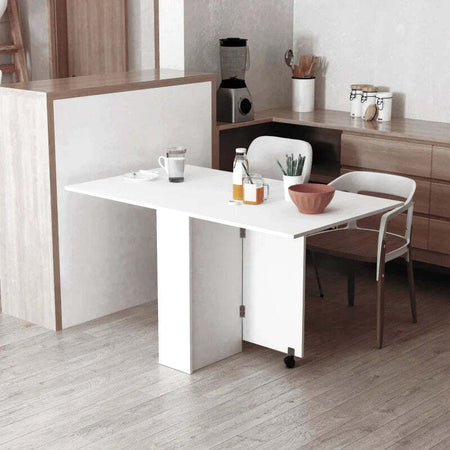 Tavolo-Pieghevole-con-2-Ripiani-iInferiori-in-Legno,-Tavolo-Richiudibile-con-Ruote-per-6-Persone,-Bianco-WQ702-0621WQ7