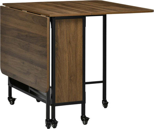 Tavolo-Pieghevole-con-6-Ruote-e-Mensola-Stile-Industriale-in-Legno-e-Metallo,-Marrone-Chiaro-KG8835-789V00LRKG8
