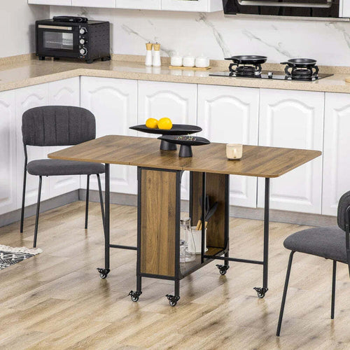 Tavolo-Pieghevole-con-6-Ruote-e-Mensola-Stile-Industriale-in-Legno-e-Metallo,-Marrone-Chiaro-KG8835-789V00LRKG8