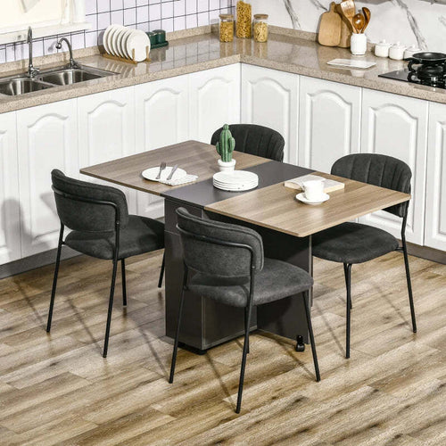 Tavolo-Pieghevole-da-Pranzo-in-Truciolato-con-2-Cassetti,-1-Armadietto,-max.-6-Persone,-140x76x76-cm-TW9835-605TW9