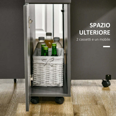 Tavolo-Pieghevole-da-Pranzo-in-Truciolato-con-2-Cassetti,-1-Armadietto,-max.-6-Persone,-140x76x76-cm-TW9835-605TW9