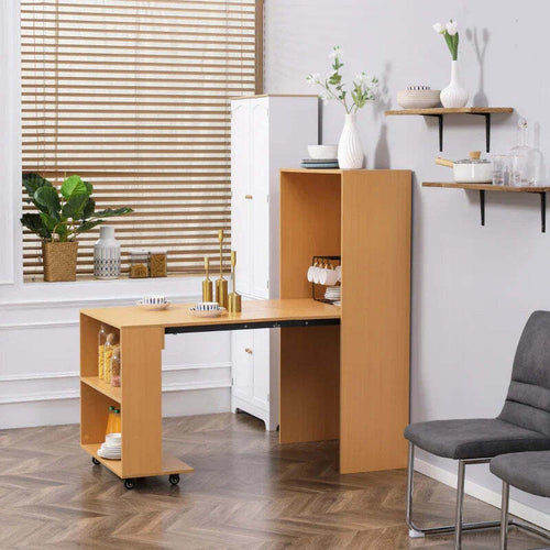 Tavolo-Pieghevole-da-Pranzo-max-3-Persone,-in-Truciolato-e-Acciaio,-75x144x144.5-cm,-color-Legno-QS6835-681NDQS6