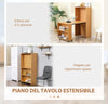 Tavolo-Pieghevole-da-Pranzo-max-3-Persone,-in-Truciolato-e-Acciaio,-75x144x144.5-cm,-color-Legno-QS6835-681NDQS6