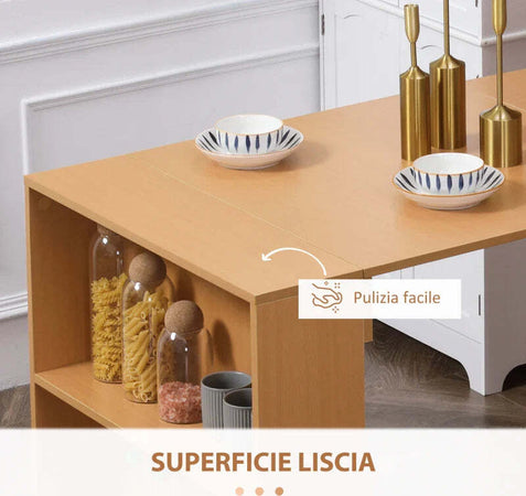 Tavolo-Pieghevole-da-Pranzo-max-3-Persone,-in-Truciolato-e-Acciaio,-75x144x144.5-cm,-color-Legno-QS6835-681NDQS6