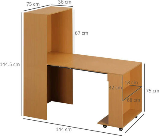 Tavolo-Pieghevole-da-Pranzo-max-3-Persone,-in-Truciolato-e-Acciaio,-75x144x144.5-cm,-color-Legno-QS6835-681NDQS6