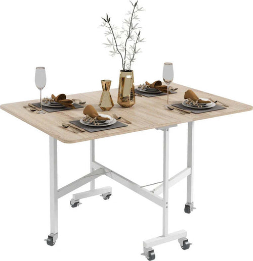 Tavolo-Pieghevole-Moderno-a-2-Ribalte-con-Rotelle-in-MDF-e-Acciaio,-120x80x73cm,-Marrone-KG683A-049V80AKKG6