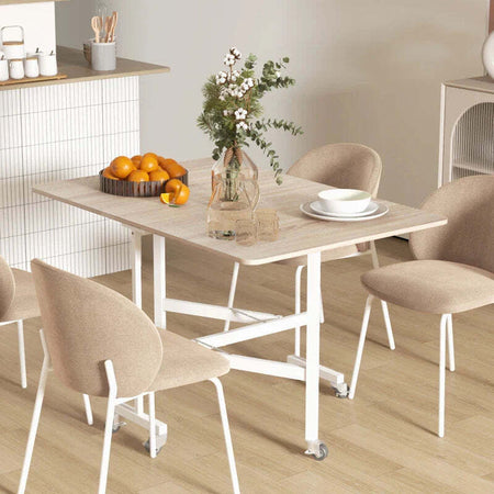 Tavolo-Pieghevole-Moderno-a-2-Ribalte-con-Rotelle-in-MDF-e-Acciaio,-120x80x73cm,-Marrone-KG683A-049V80AKKG6