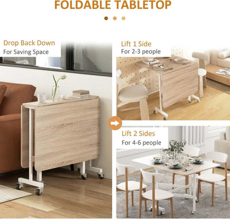 Tavolo-Pieghevole-Moderno-a-2-Ribalte-con-Rotelle-in-MDF-e-Acciaio,-120x80x73cm,-Marrone-KG683A-049V80AKKG6