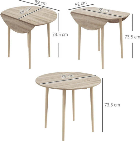 Tavolo-Pieghevole-Moderno-a-Ribalta-per-Cucina-e-Soggiorno,-in-Truciolato,-Ø89x73.5-cm-HJ483A-111V80AKHJ4