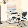 Tavolo-Porta-PC-Classico-e-Salvaspazio,-Piano-Tastiera-a-Scomparsa,-4-Ruote-e-Ripiano-Inferiore-Bianco-60x48x73cm-QO8836-293WTQO8