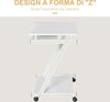 Tavolo-Porta-PC-Classico-e-Salvaspazio,-Piano-Tastiera-a-Scomparsa,-4-Ruote-e-Ripiano-Inferiore-Bianco-60x48x73cm-QO8836-293WTQO8