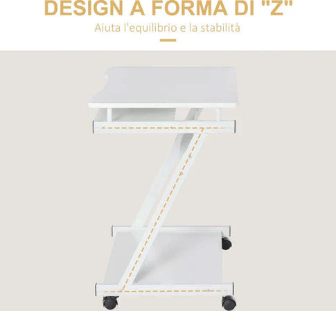 Tavolo-Porta-PC-Classico-e-Salvaspazio,-Piano-Tastiera-a-Scomparsa,-4-Ruote-e-Ripiano-Inferiore-Bianco-60x48x73cm-QO8836-293WTQO8