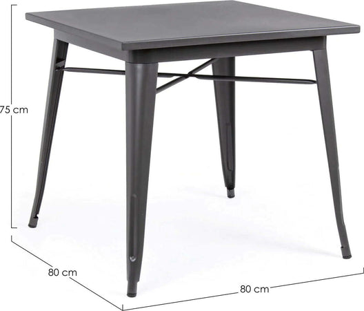 Tavolo quadrato Minnesota antracite in acciaio laminato da 80x80 cm Casa e cucina/Arredamento/Sala da pranzo/Tavoli da sala da pranzo Decor Space - Altamura, Commerciovirtuoso.it