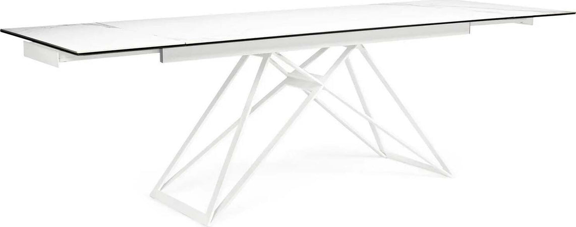 Tavolo Quasar allungabile rettangolare con piano in ceramica con supporto in vetro temperato da 160-240 x 90 cm Casa e cucina/Arredamento/Sala da pranzo/Tavoli da sala da pranzo Decor Space - Altamura, Commerciovirtuoso.it