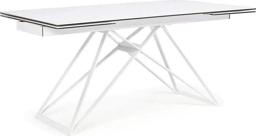 Tavolo Quasar allungabile rettangolare con piano in ceramica con supporto in vetro temperato da 160-240 x 90 cm Casa e cucina/Arredamento/Sala da pranzo/Tavoli da sala da pranzo Decor Space - Altamura, Commerciovirtuoso.it