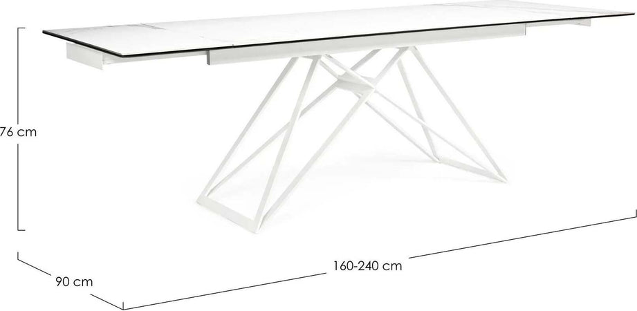 Tavolo Quasar allungabile rettangolare con piano in ceramica con supporto in vetro temperato da 160-240 x 90 cm Casa e cucina/Arredamento/Sala da pranzo/Tavoli da sala da pranzo Decor Space - Altamura, Commerciovirtuoso.it