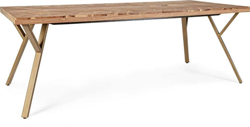Tavolo Raida rettangolare, con gambe, in legno di acacia, stile moderno Casa e cucina/Arredamento/Sala da pranzo/Tavoli da sala da pranzo Decor Space - Altamura, Commerciovirtuoso.it