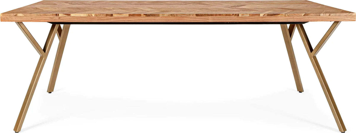 Tavolo Raida rettangolare, con gambe, in legno di acacia, stile moderno Casa e cucina/Arredamento/Sala da pranzo/Tavoli da sala da pranzo Decor Space - Altamura, Commerciovirtuoso.it