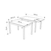 Tavolo allungabile 110x70 struttura tortora e piano larice grigio Monster