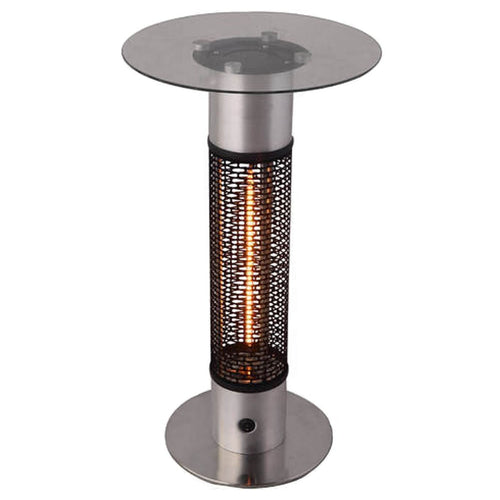 Stufa elettrica Tavolo riscaldante in vetro ed acciaio inox 1500 W per arredamento Moderno
