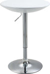Tavolo-Rotondo-da-Bar-con-Piano-Girevole,-Altezza-Regolabile-con-Leva-a-Gas-e-Base-in-Acciaio,-Φ61x76-97cm,-Bianco-KJ7835-505WTKJ7