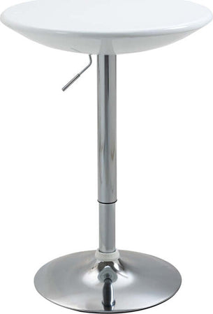 Tavolo-Rotondo-da-Bar-con-Piano-Girevole,-Altezza-Regolabile-con-Leva-a-Gas-e-Base-in-Acciaio,-Φ61x76-97cm,-Bianco-KJ7835-505WTKJ7