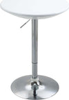 Tavolo-Rotondo-da-Bar-con-Piano-Girevole,-Altezza-Regolabile-con-Leva-a-Gas-e-Base-in-Acciaio,-Φ61x76-97cm,-Bianco-KJ7835-505WTKJ7