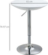 Tavolo-Rotondo-da-Bar-con-Piano-Girevole,-Altezza-Regolabile-con-Leva-a-Gas-e-Base-in-Acciaio,-Φ61x76-97cm,-Bianco-KJ7835-505WTKJ7