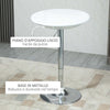 Tavolo-Rotondo-da-Bar-con-Piano-Girevole,-Altezza-Regolabile-con-Leva-a-Gas-e-Base-in-Acciaio,-Φ61x76-97cm,-Bianco-KJ7835-505WTKJ7