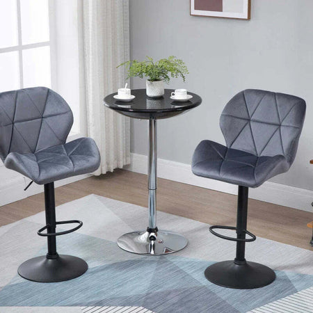 Tavolo-Rotondo-da-Bar-con-Piano-Girevole,-Altezza-Regolabile-con-Leva-a-Gas-e-Base-in-Acciaio,-Φ61x76-97cm,-Nero-KL5835-505BKKL5