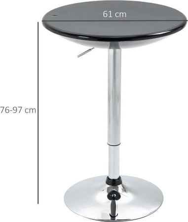 Tavolo-Rotondo-da-Bar-con-Piano-Girevole,-Altezza-Regolabile-con-Leva-a-Gas-e-Base-in-Acciaio,-Φ61x76-97cm,-Nero-KL5835-505BKKL5