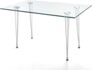 Tavolo scrittoio, in vetro trasparente, con gambe in metallo cromato, per arredamento interni Casa e cucina/Arredamento/Studio/Mobiletti e credenze/Credenze Decor Space - Altamura, Commerciovirtuoso.it