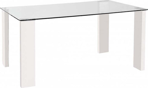 Tavolo scrittoio, in vetro trasparente, con gambe in metallo verniciato, per arredamento interni Casa e cucina/Arredamento/Studio/Mobiletti e credenze/Credenze Decor Space - Altamura, Commerciovirtuoso.it