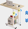Tavolo-Scrivania-Porta-Pc-Computer-Regolabile-Tavolino-Letto-Divano-Ruote-Beige