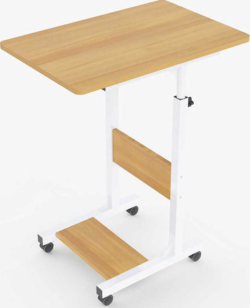 Tavolo-Scrivania-Porta-Pc-Computer-Regolabile-Tavolino-Letto-Divano-Ruote-Beige