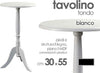 Tavolo-Tavolino-Tondo-Bianco-In-Legno-30x55-Cm-Salotto-Giardino-Arredamento-Casa