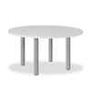 Tavolo tondo Manila con gambe in acciaio verniciato alluminio e piano colore bianco 120x120 cm.