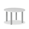 Tavolo tondo Manila con gambe in acciaio verniciato alluminio e piano colore bianco 90x90 cm.