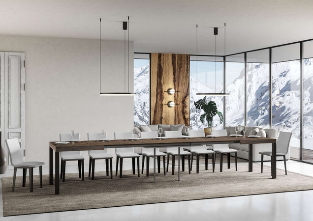 Tavolo "Caserta" allungabile in legno per sala da pranzo