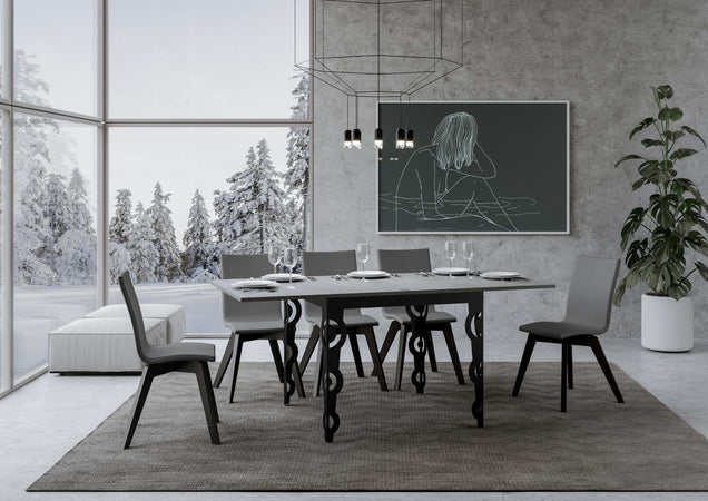 Tavolo "Como" allungabile in legno per sala da pranzo
