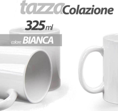 Tazza Bianca Mug 325ml Latte Caff? Cappuccino Tazzone Colazione Classico 613166 Casa e cucina/Stoviglie/Piatti ciotole e vassoi/Tazze e piattini/Tazze e tazzine da caffè Trade Shop italia - Napoli, Commerciovirtuoso.it